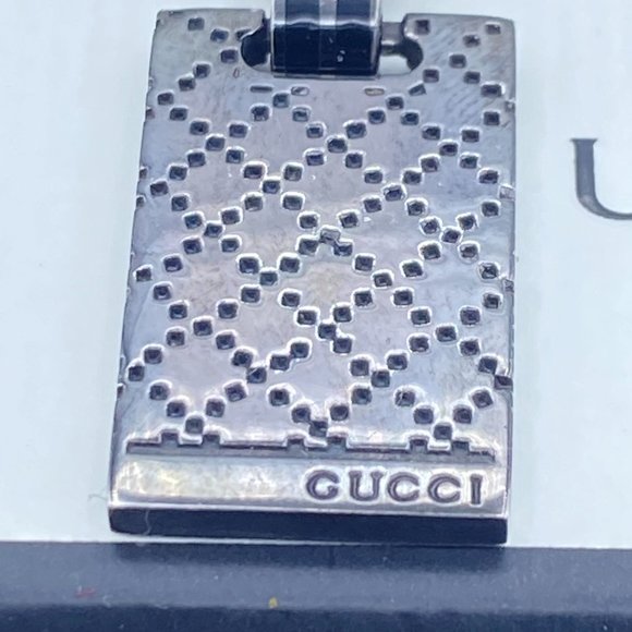 - Gucci Sliver Sterling Diamantissima Black Necklace 23" - Picture 15 of 15